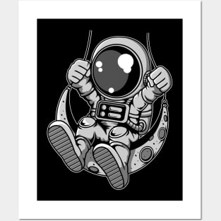 Astronaut Moon Swing Chair Posters and Art